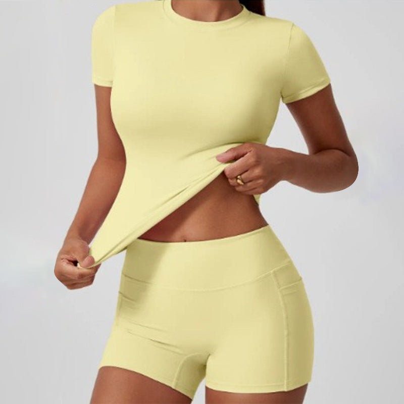 Round-neck Quick-drying Yoga Two-piece Set