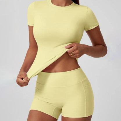 Round-neck Quick-drying Yoga Two-piece Set