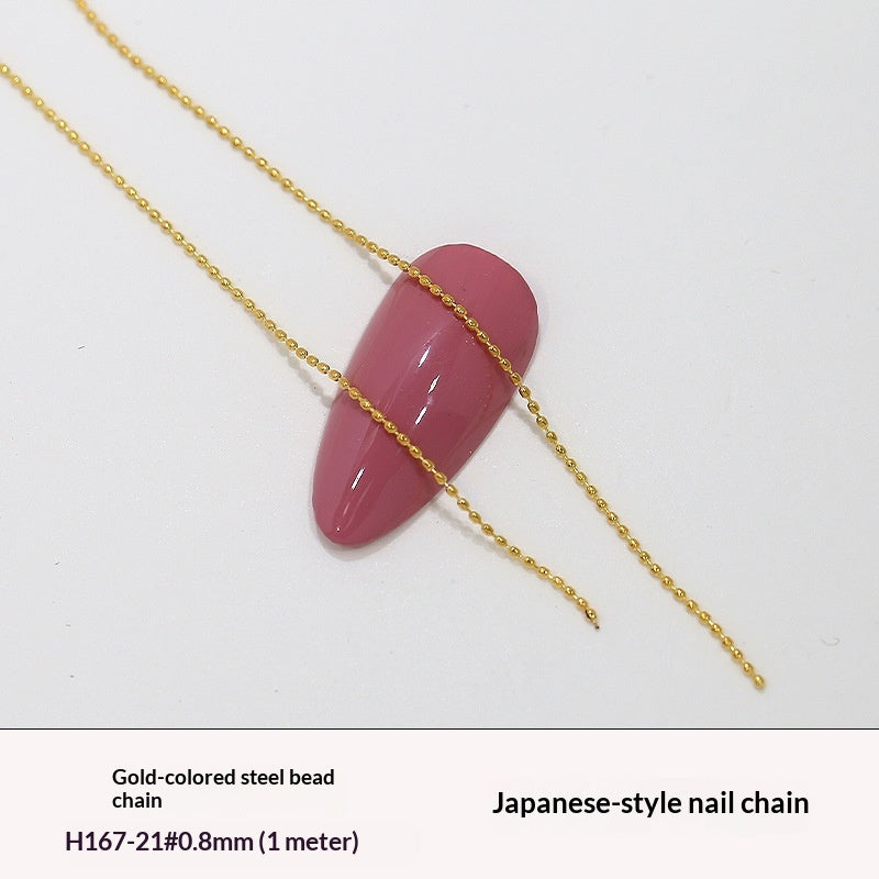 Japanese-style Nail Art Chain Accessory Metal Bead Chain