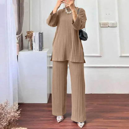 Womens Long-sleeve Shirt And Pants Set