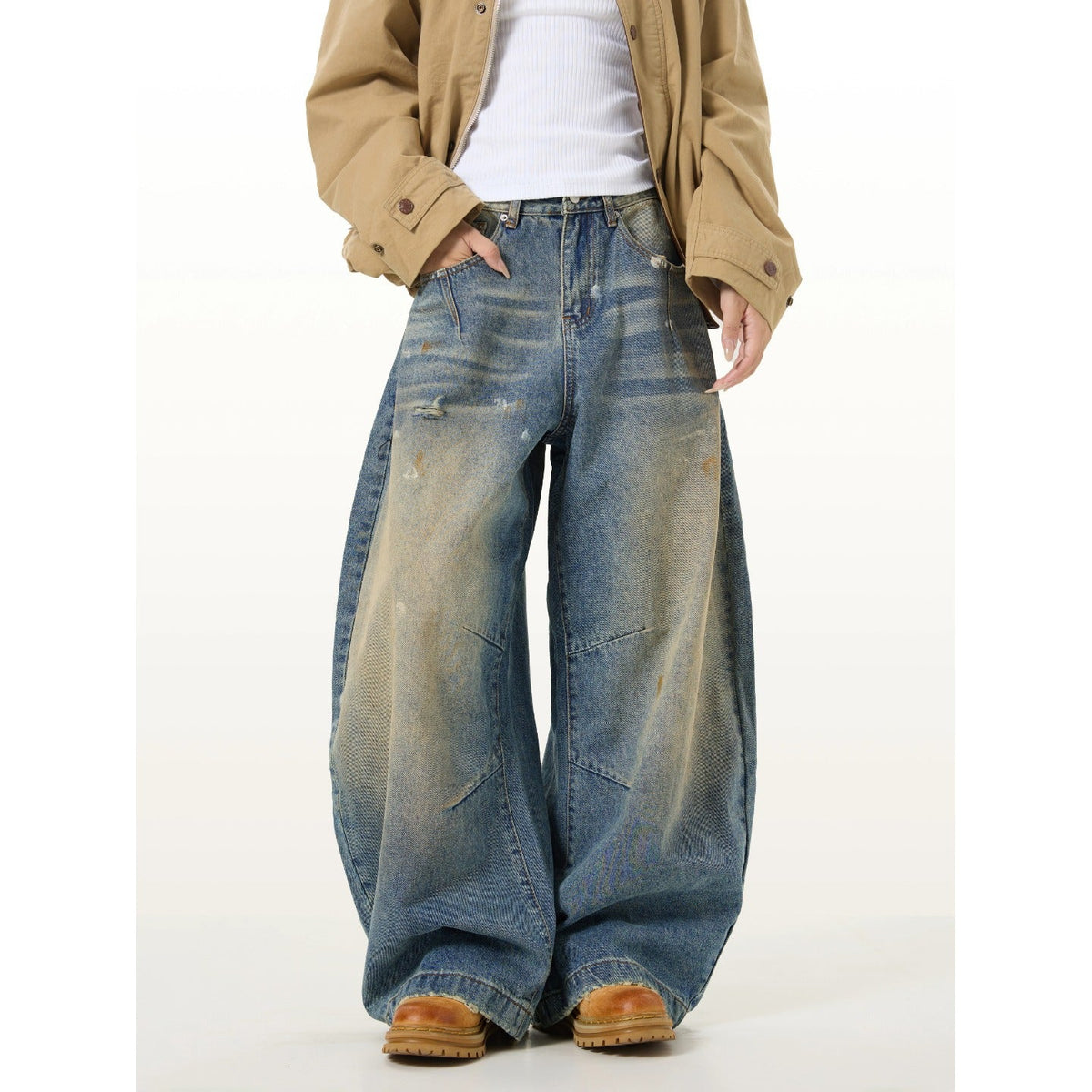 Retro Distressed Scythe Jeans For Men