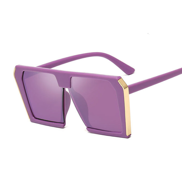 Fashion Metal Large Frame Women's Sunglasses UV Protection