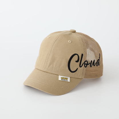 Summer Boys And Girls' Side-letter Cloud Embroidered Duckbill Hat With Net Fabric Patching And Soft Brimmed Protective Head Design Baby Hat