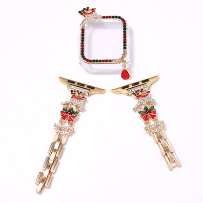 New Christmas Watch Strap Suitable For IWatch Chain Case Iwatch56789Sechristmas