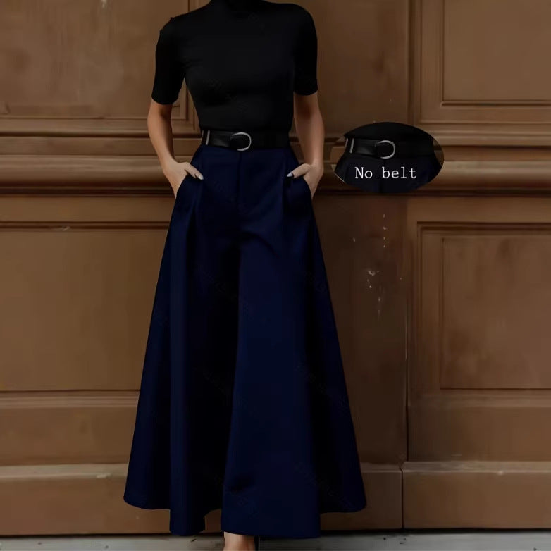 European And American-style Figure-flattering High-waisted A-line Skirt