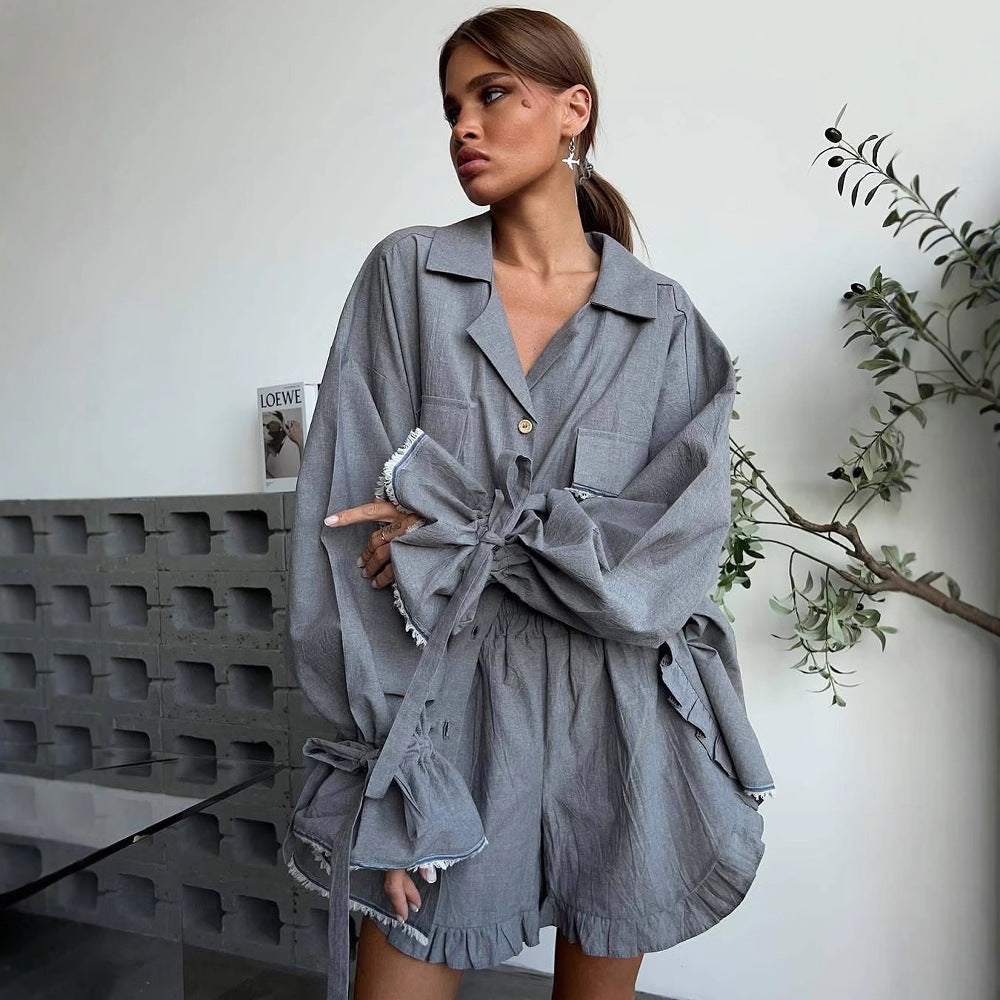 Shirt And Shorts Casual Loungewear Set