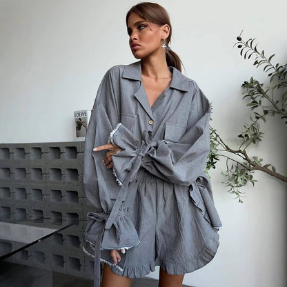 Shirt And Shorts Casual Loungewear Set