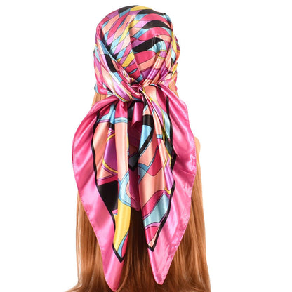 Geometric Silk Large Kerchief Women's Headscarf