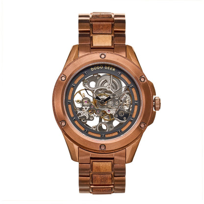 Openwork Mechanical Wooden Watch For Men