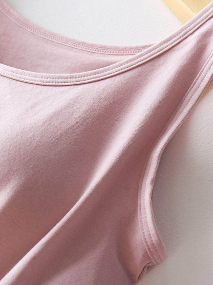 Round Neck Tank with Bra for Comfortable Everyday Wear