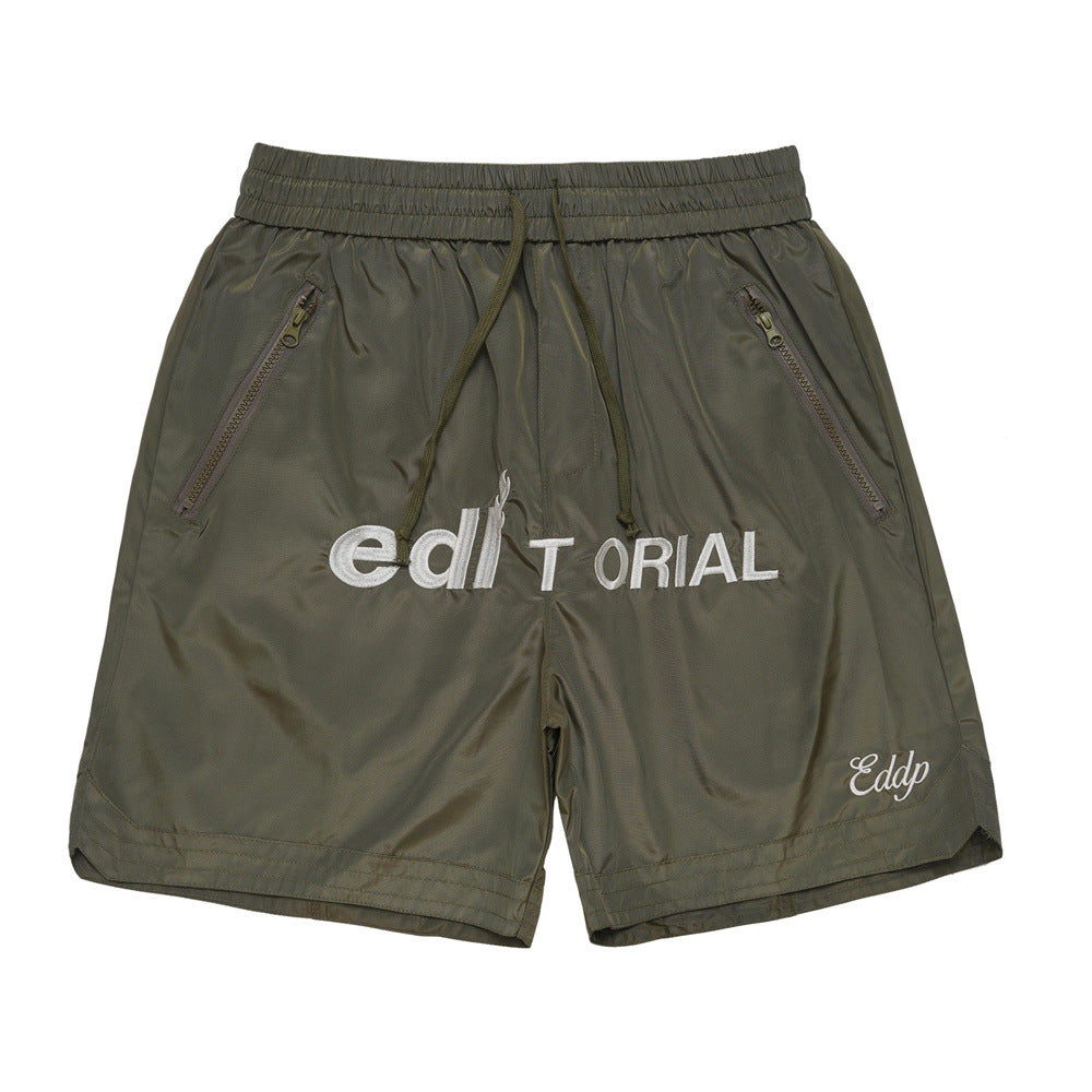 Embroidered Letters Basketball Shorts Men