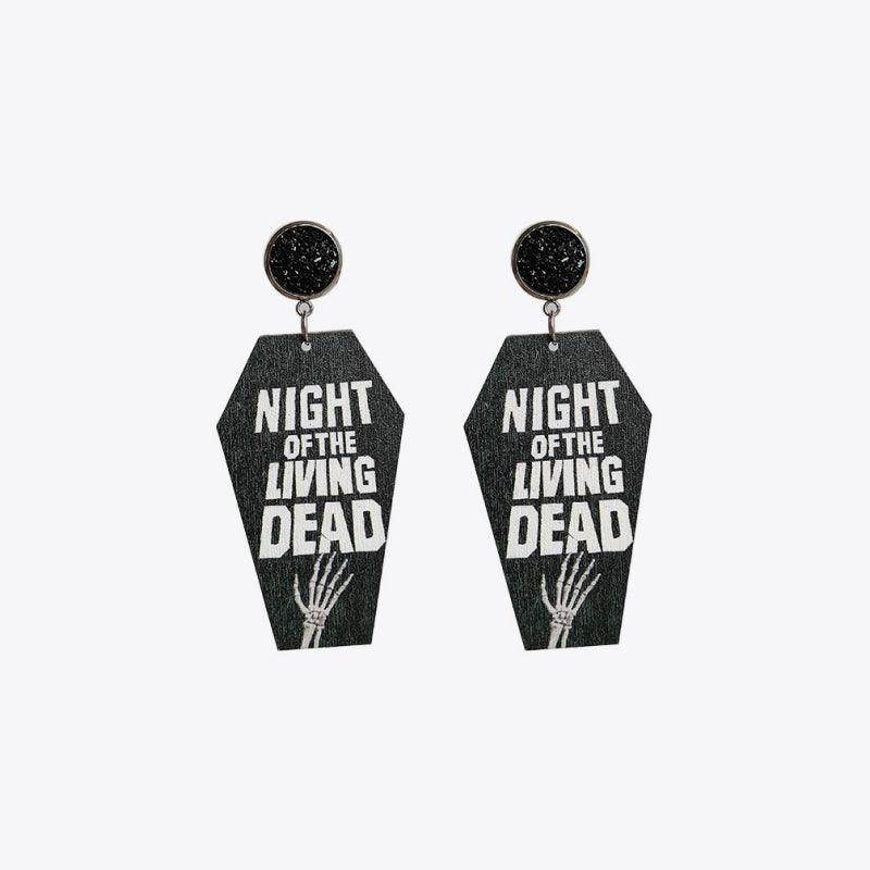 Coffin Shape Wooden Dangle Earrings for Unique Style