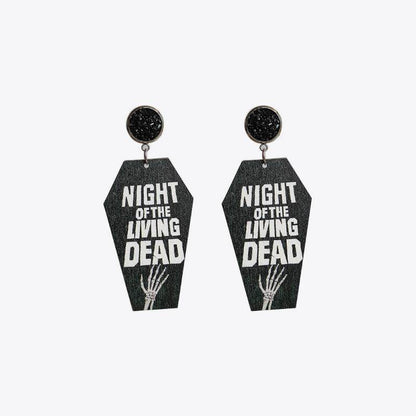 Coffin Shape Wooden Dangle Earrings for Unique Style