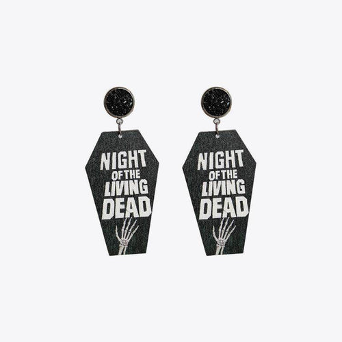 Coffin Shape Wooden Dangle Earrings for Unique Style