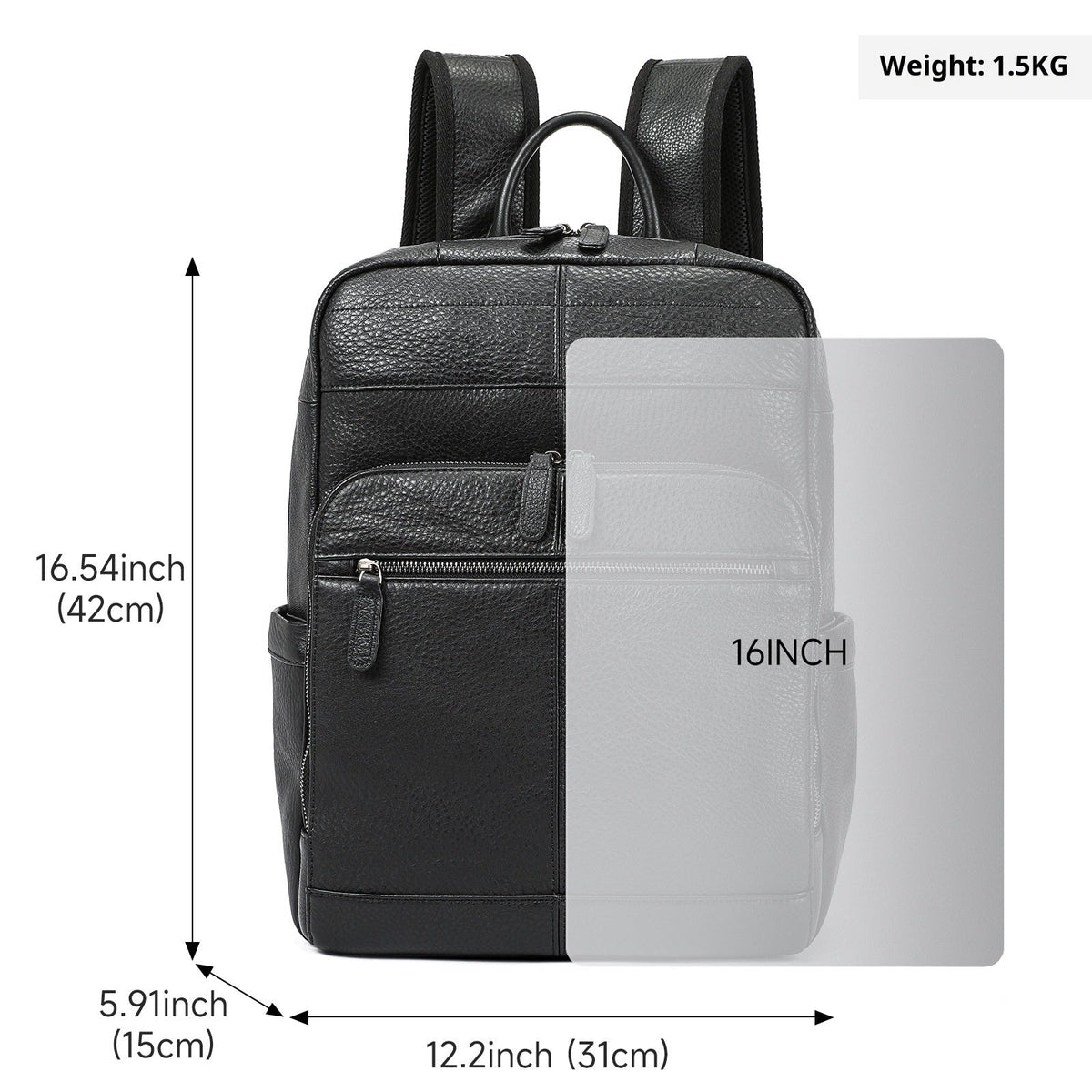 Top Layer Cowhide Backpack Leisure
