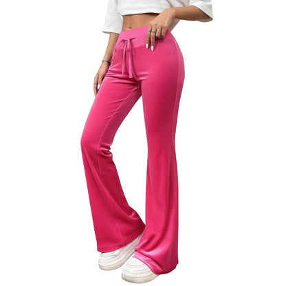 Commuter Slimming Casual Flared Pants Velvet Draped Long Trousers