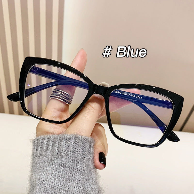 Anti-blue Light European And American Square Plain Glasses Vintage Bag Flower Simple