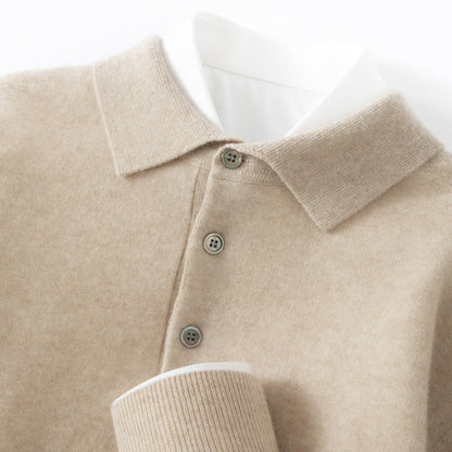 Mens Polo-Neck Business-Casual Knitted Base Layer New Arrival