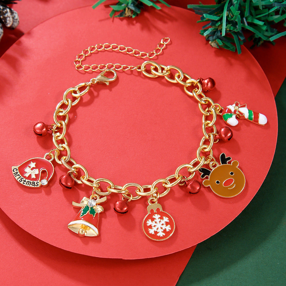 Christmas Bracelet, Santa, Snowflake, Pearl