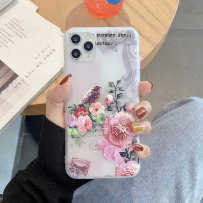 Frosted Transparent Creative Flower Phone Case