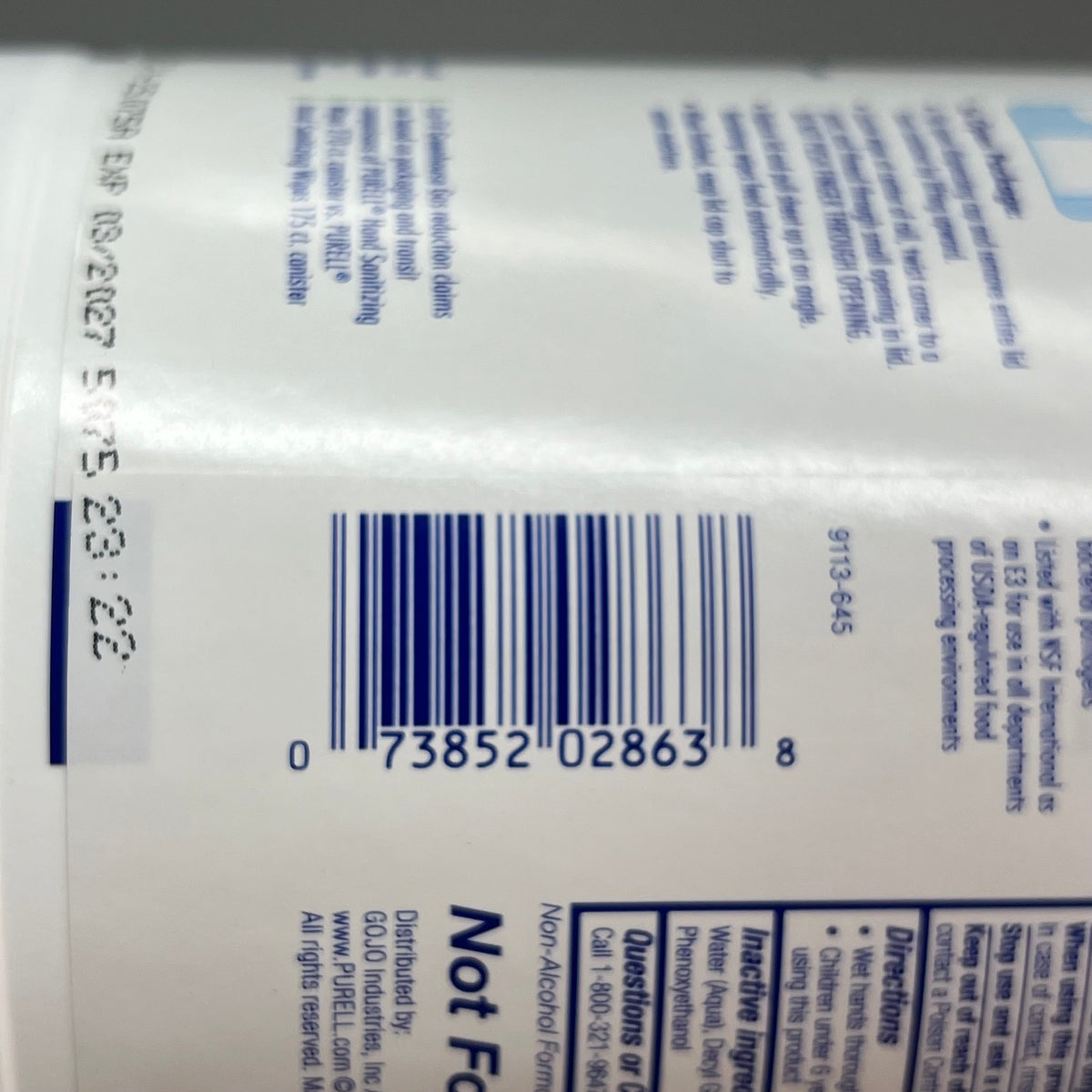 PURELL (2 PACK, 270 EACH) Hand Sanitizing Wipes Fresh Citrus Scent BB 03/27