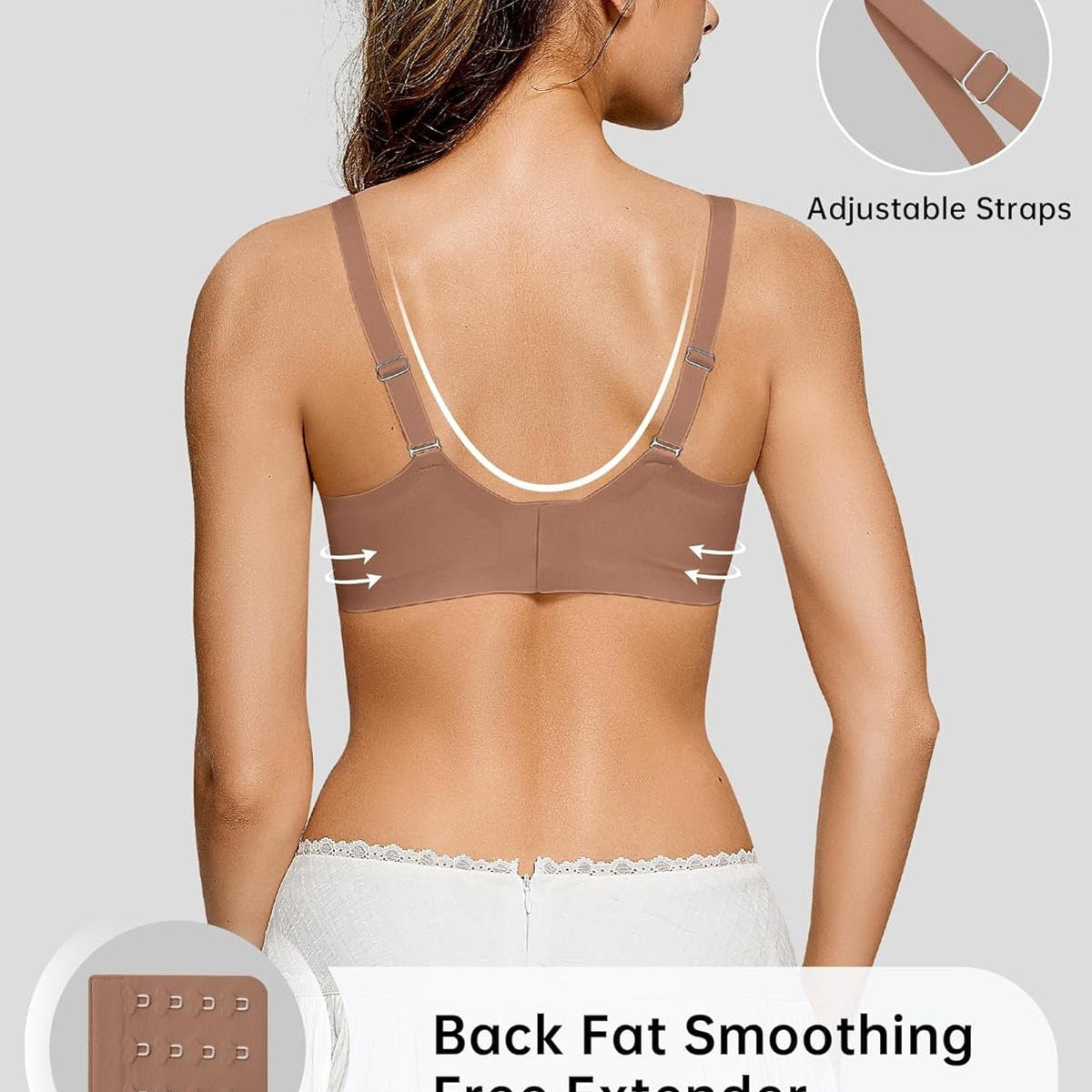 OEAK Women's Wireless Bras Scalloped Push-Up Bralettes No Underwire
