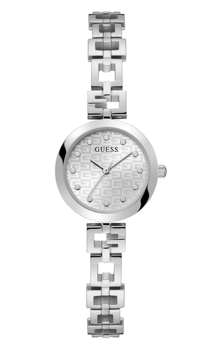 GUESS Ladies 26mm Watch - Silver Tone G-Link Silver Dial Silver Case