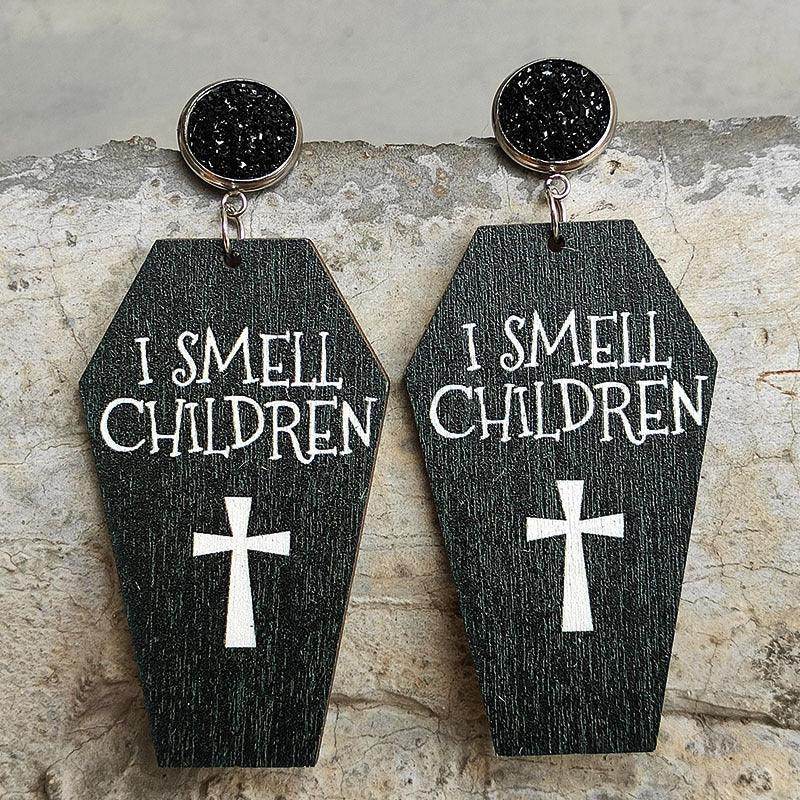 Coffin Shape Wooden Dangle Earrings for Unique Style