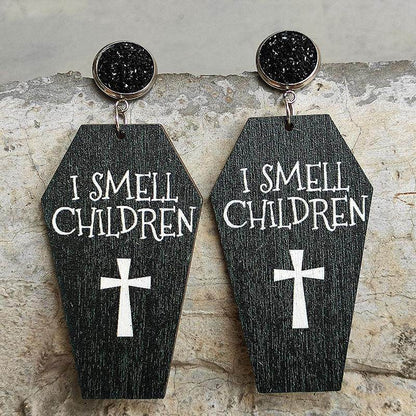 Coffin Shape Wooden Dangle Earrings for Unique Style