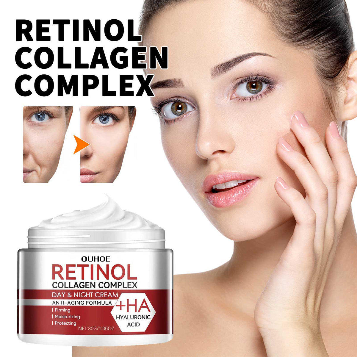 Retinol Moisturizing Cream To Reduce Fine Lines, Dark Circles, Moisturize, Tighten Pores And Prevent Aging