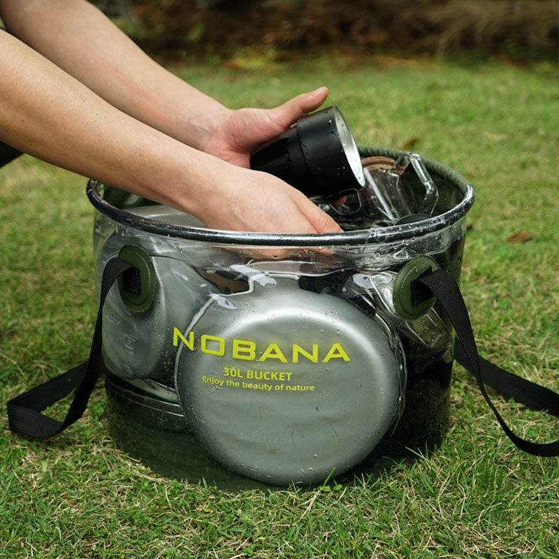 Outdoor folding bucket camping portable barbecue dish washing bucket telescopic fishing bucket