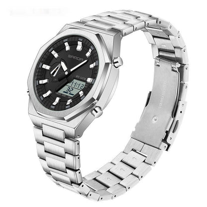 Dual-display  Multi-function Summer-time Mens Watch