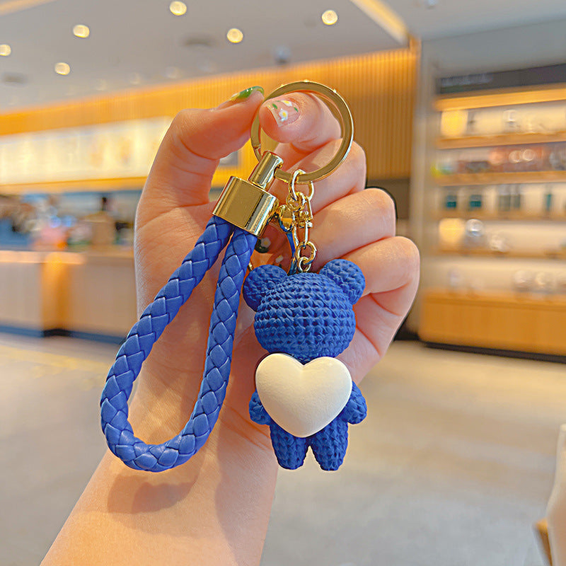 Cute Bear Heart Keychain Pendant