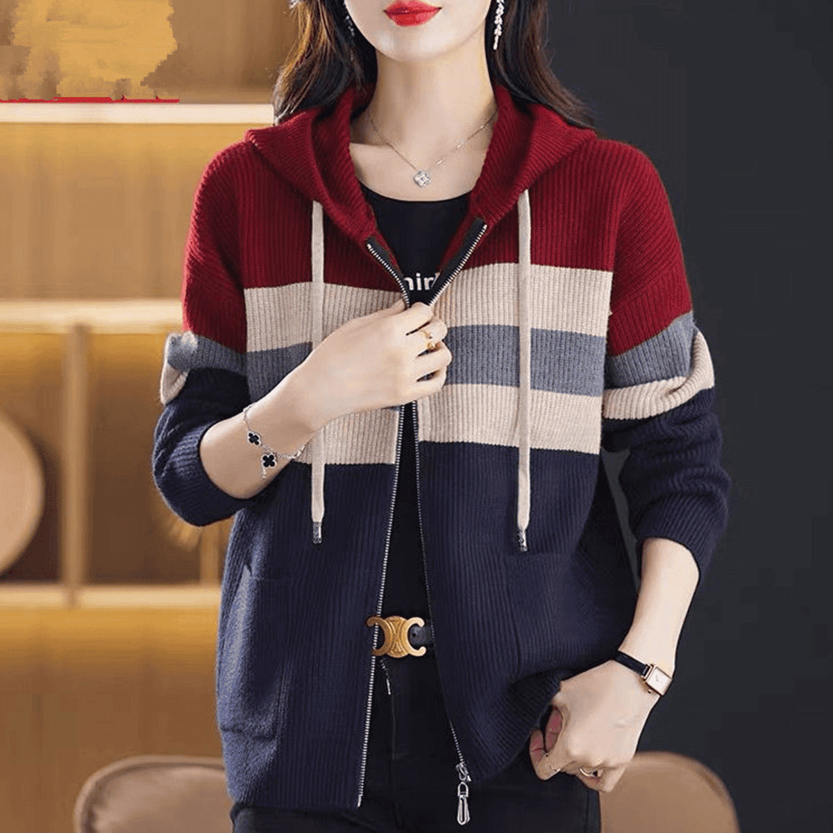 Korean-style Loose-fitting Plus-size Slimming Sweater Coat