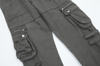 Multi-pocket Design Personality Jeans Men