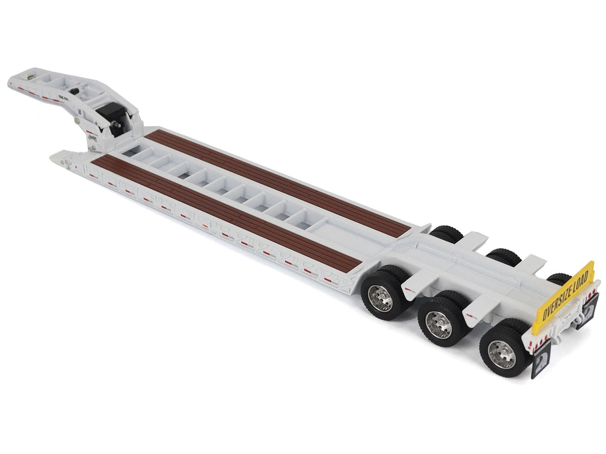 Trail King TK120 Hydraulic Detachable Gooseneck Lowboy Trailer White (Regular Version) "Transport Series" 1/50 Diecast Model by Diecast Masters