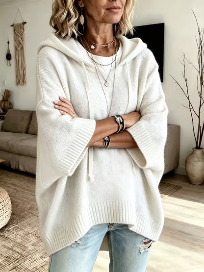 Hooded Batwing Knit Sweater New Fallwinter Style Loose-fitting