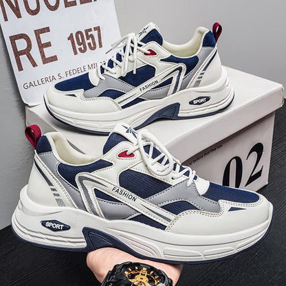2026 Summer New Men's Thick Sole Height Increasing Sneakers, Wear-resistant, Breathable Trendy Versatile Casual Dad Shoes