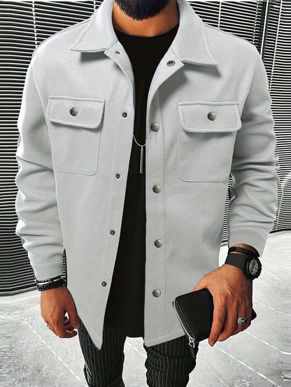 Notch-lapel Jacket Workwear Coat Mens