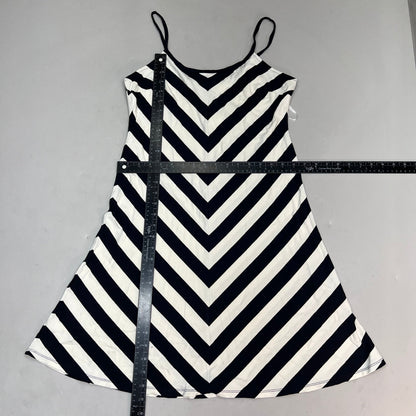 ANNE TAYLOR Knee Length Soft Tank Dress  Women's Sz M Navy Blue/White 17787512