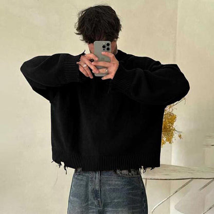 Korean-style Loose-fit Knit Sweater Casual Pullover Instagram-inspired Top For Fall And Winter
