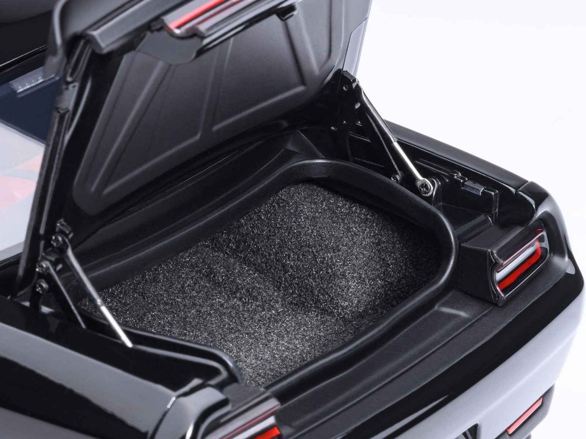 2023 Dodge Challenger SRT Super Stock Pitch Black with Red Interior 1/18 Model Car by Autoart
