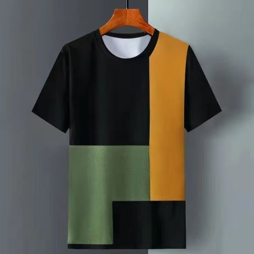 Summer Ice Silk Short Sleeve T-shirt Men