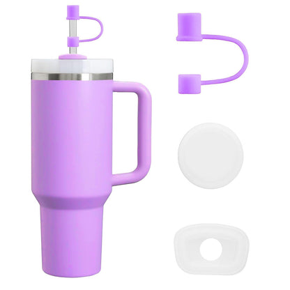 MOLOSLEEVE Straw Toppersfor Stanley Straw Covers Cap for Stanley Cup 2.0Silicone Dust-Proof Straw Caps Compatible with Stanley Cup Accessories 40oz 30oz 20oz（Purple）