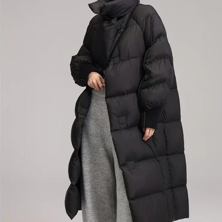 Womens New Winter Mid-Length Over-the-Knee Loose Coat