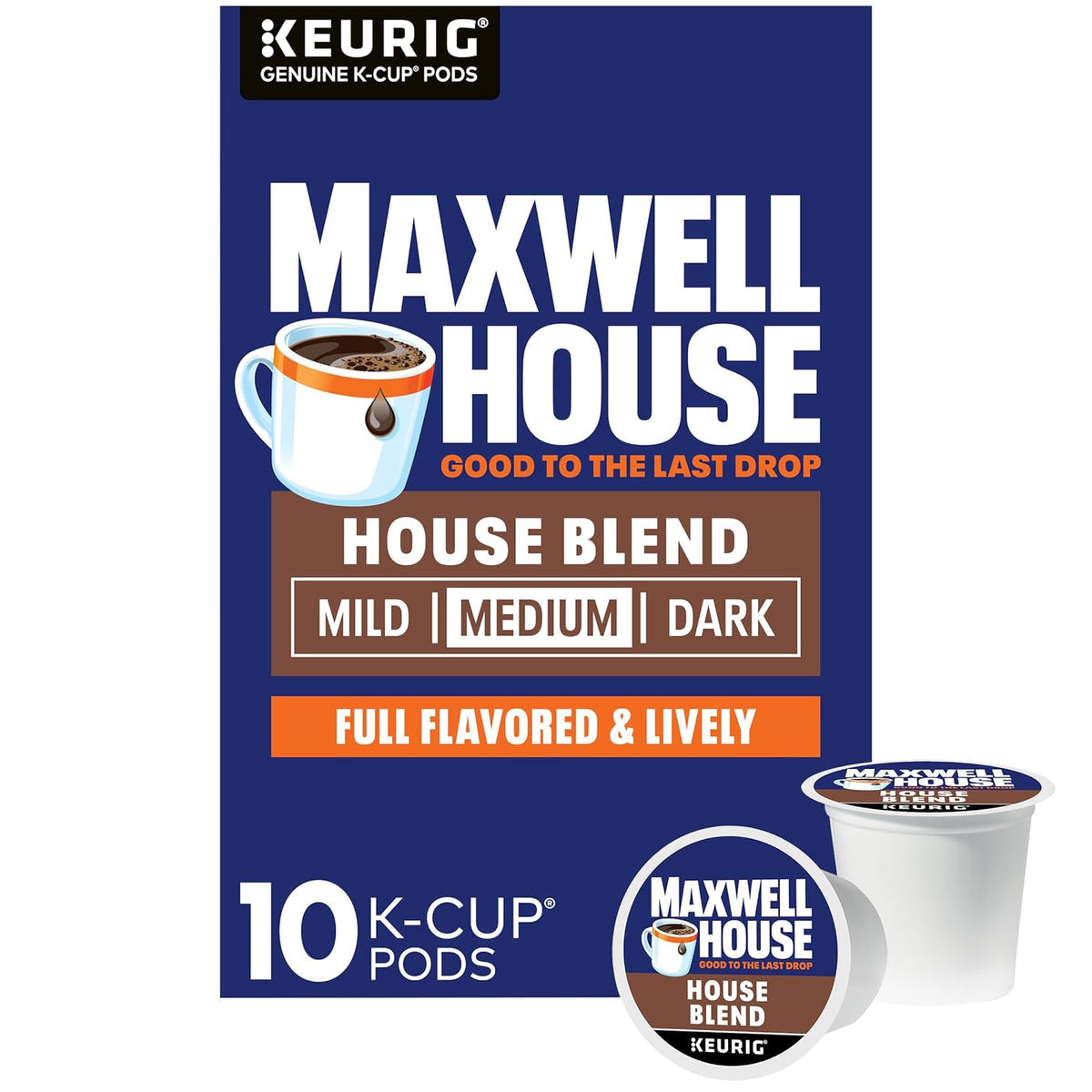Maxwell House House Blend Medium Roast K-Cup Coffee Pods, 10 ct Box