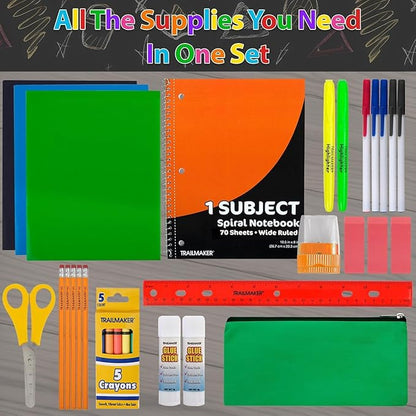 12 Pack of 30 Piece Sets Bulk School Supplies Kits for Girls, Boys Back to School Supplies Box Bundle Pack for Kids Kindergarten, Elementary Includes Notebook, Folders, Pens, Pencils, and More