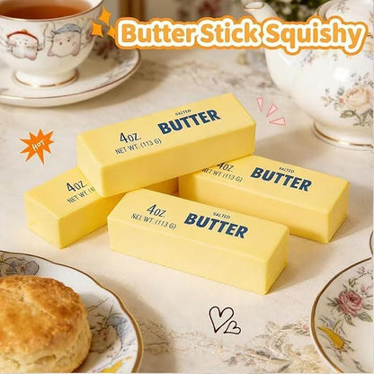 Slow Rising Squishy, Taba Squishy, Stress Balls, Stress Relief & Fidget Toys for ADHD, Soft Squeeze Toy for Figure Anxiety Sensory Gifts Hand Relax (2pcs Butter Stick)
