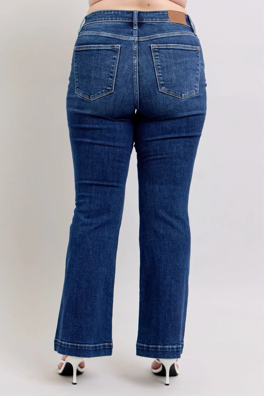 Judy Blue Full Size High Rise Flare Jeans with Pockets Plus Size