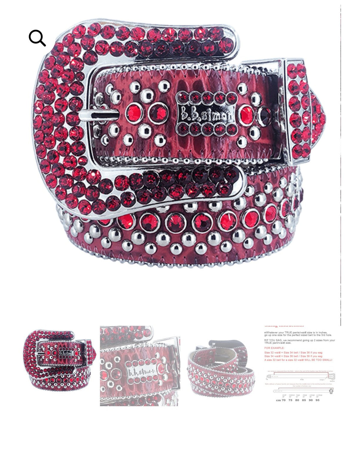 New Rhinestone Belt With Top-grain Leather Unisex